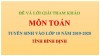 Đề và đáp án môn Toán tuyển sinh vào lớp 10 THPT tỉnh Bình Định năm học 2019-2020