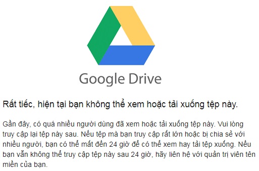 Cách tải file trên Google Drive khi quá giới hạn lượt tải