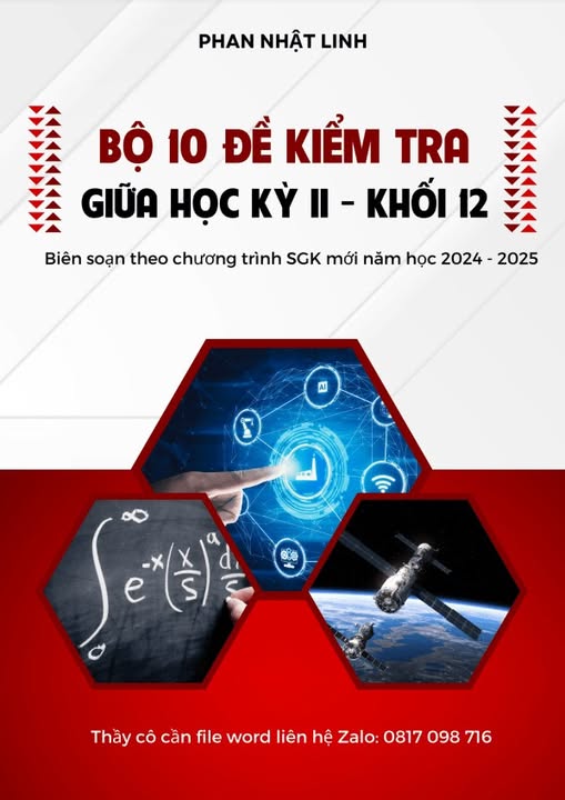 Bộ 10 đề kiểm tra giữa học kỳ 2 Toán 12 GDPT 2018 năm học 2024 – 2025