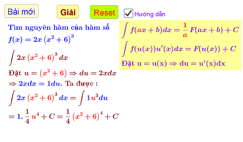 Bài tập nguyên hàm (phương pháp đổi biến số)